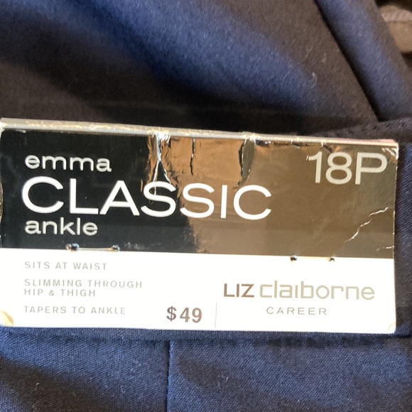 Liz Claiborne Career Emma Classic ankle navy pants - Picture 4 of 6